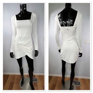 Lovers + Friends Devon Faux Wrap Dress in White Sz S NWOT Modal Blend